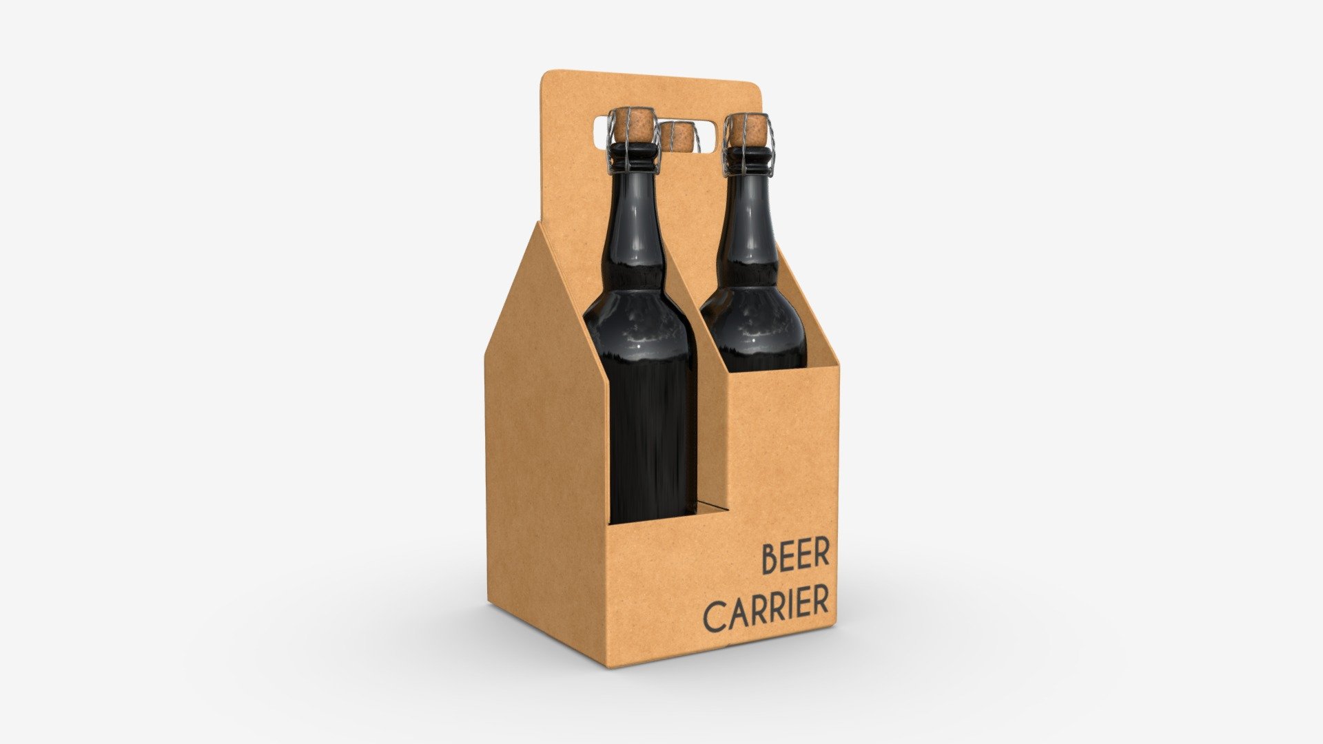 Beer bottle cardboard carrier 05 Buy Royalty Free 3D model by HQ3DMOD