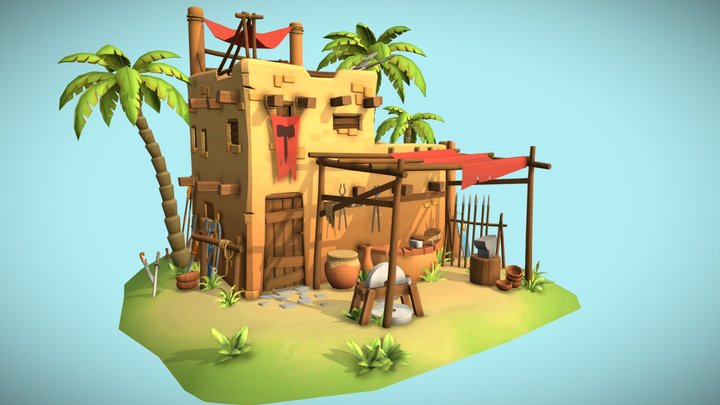 DAE Villages | Egyptian Blacksmith 3D Model