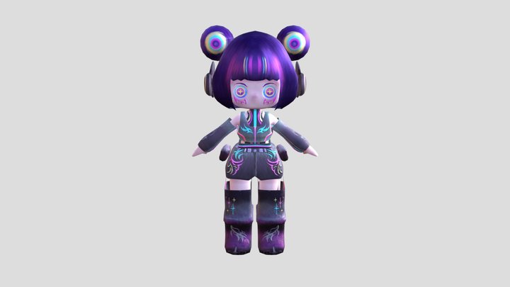 chibi cyberpunk 2025version 3D Model