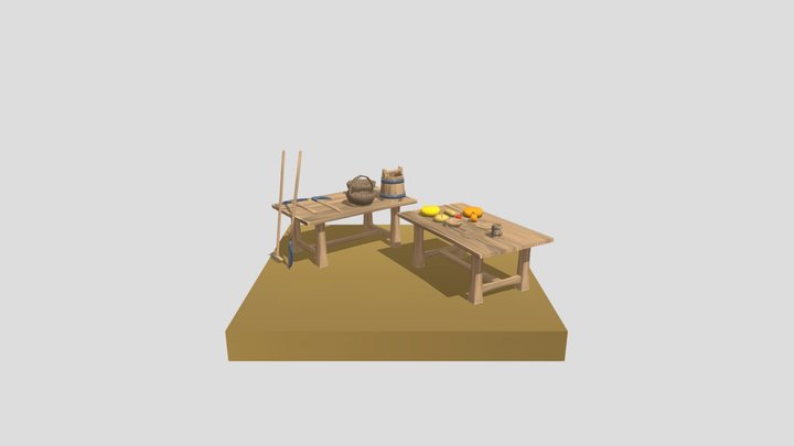 Medieval Props Minipack 7 - Daily Tools & Foods 3D Model