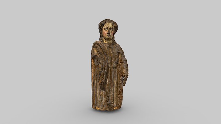 Santa Luzia wooden statue 3D Model
