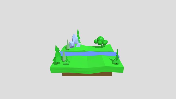 A low poly scenery. 3D Model