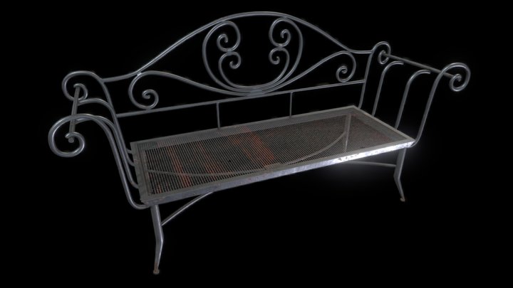 Low-Poly Metal Bench 3D Model