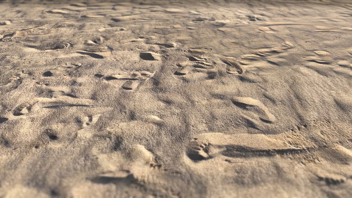 Piece of sandy beach in Pyrgaki of Naxos island 3D Model