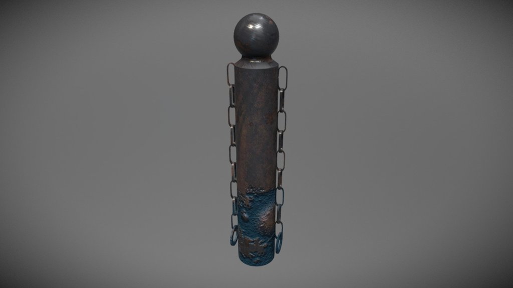 Metal Pillar with dirt and water grunge