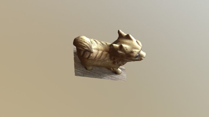 Wooden Foo Dog Carving (One) 3D Model