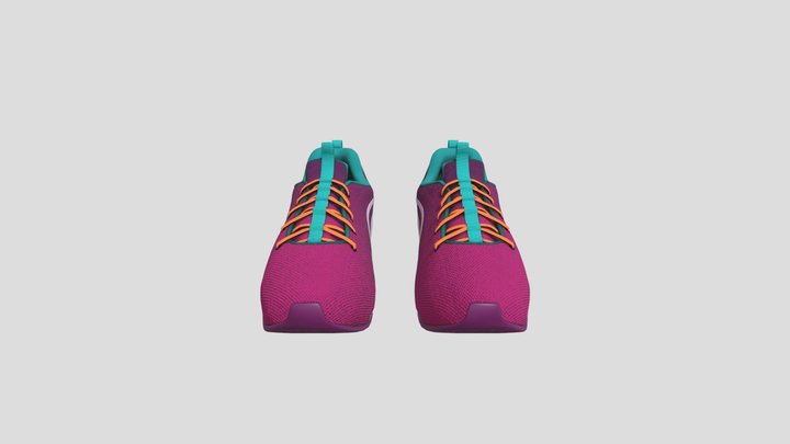 Pink and Purple Running Sneakers 3D Model