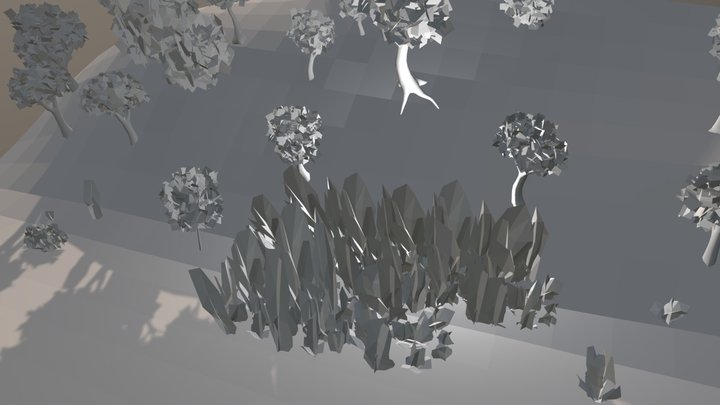 Valley with Trees Valle con Árboles 3D Model