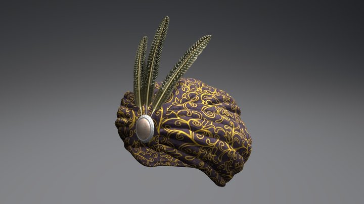 Feathered Persian Turban 3D Model