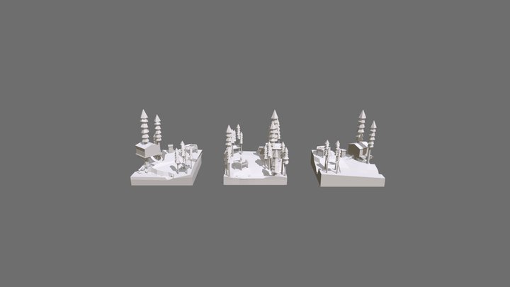 Forest Loner - Diorama and House Blockout 3D Model