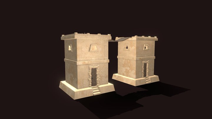 Double house of the desert 3D Model