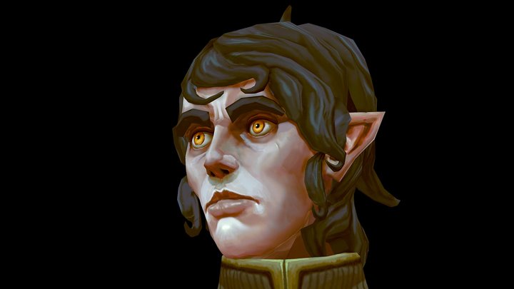 Male Elf Bust 3D Model