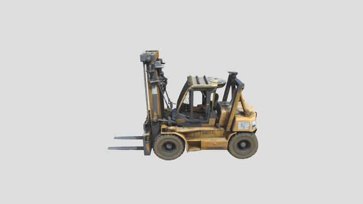 Forklift on Construction Site 3D Model