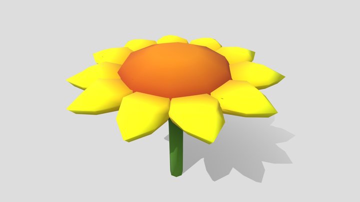 Toon Low Poly Game-Ready Sunflower 3D Model