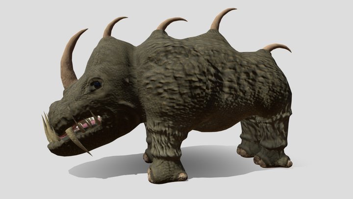 Sabre-Tooth Rhino 3D Model