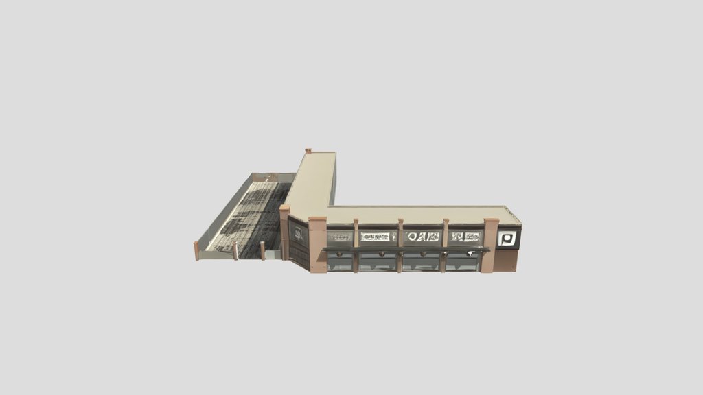 Commercial retail building with parking lot.v2