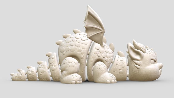Flexi Fat Dragon 3D Model