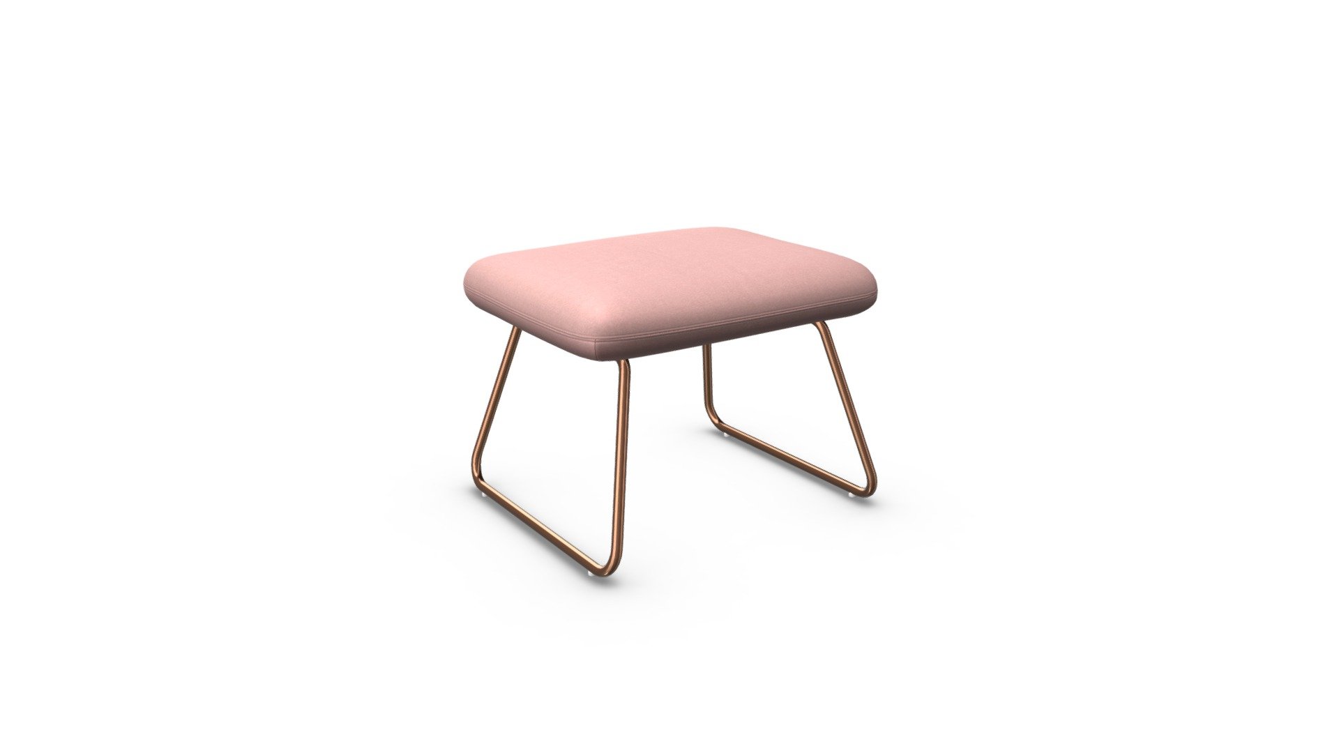 Frame Footstool, Blush Pink Cotton Velvet