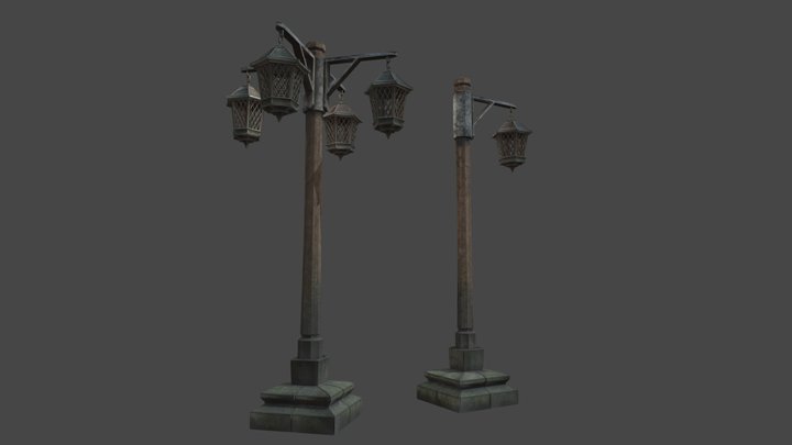 lamppost pack 3D Model