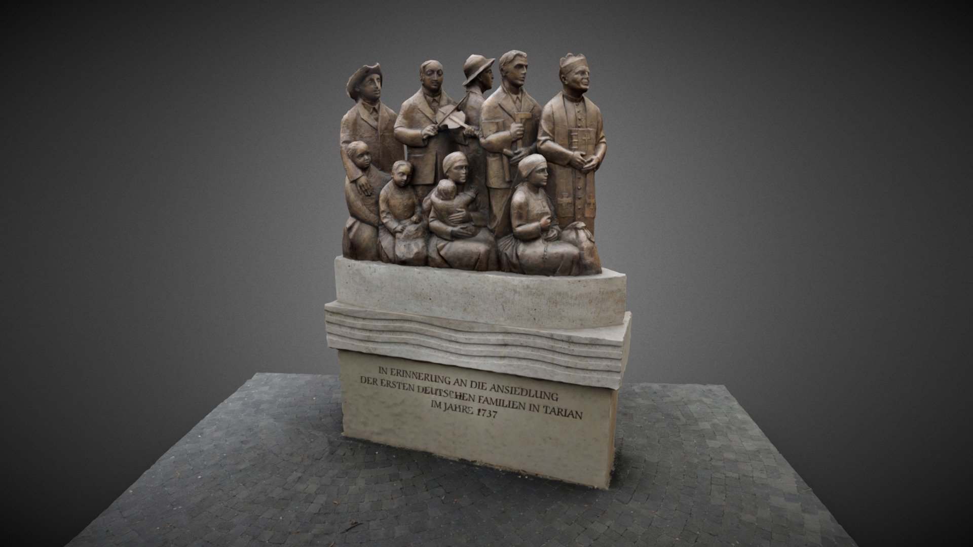 Sváb betelepülési emlékmű, Tarján — Sketchfab embed 3D viewer