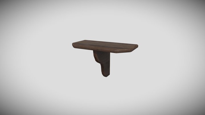 Medieval Wooden Shelf 3D Model