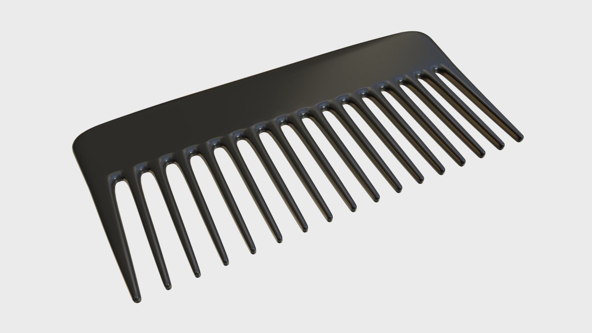 3D model Small wide tooth comb - This is a 3D model of the Small wide tooth comb. The 3D model is about a black and silver keyboard.