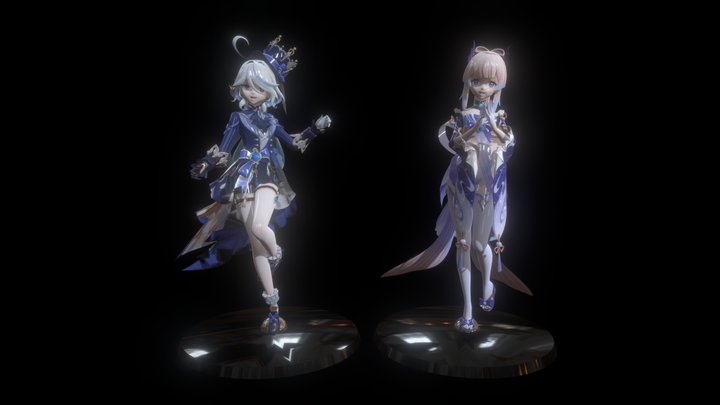 Mannequin of Furina and Kokomi. 3D Model