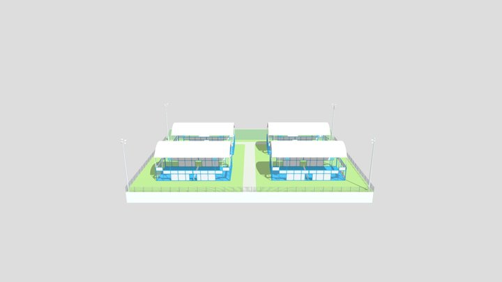 Padel Courts The One 3D Model