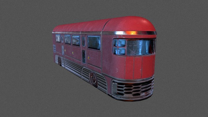 An Old Timey Futurists Bus 3D Model