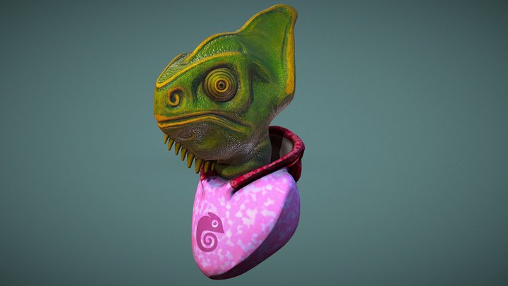 Glob The Chameleon - #StylizedBustChallenge. 3D Model