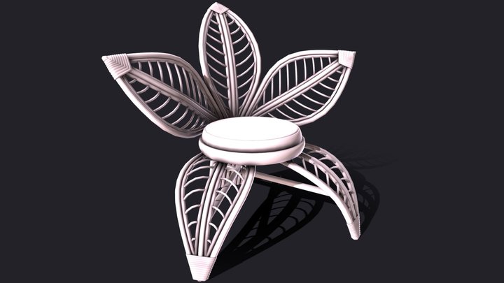 Rattan Flower Chair 3D Model