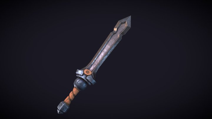 Low poly stylized sword 3D Model