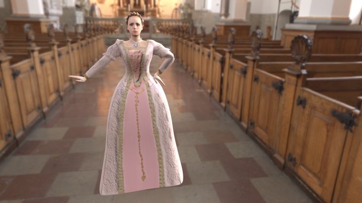 The Pink Princess Gown 3D Model