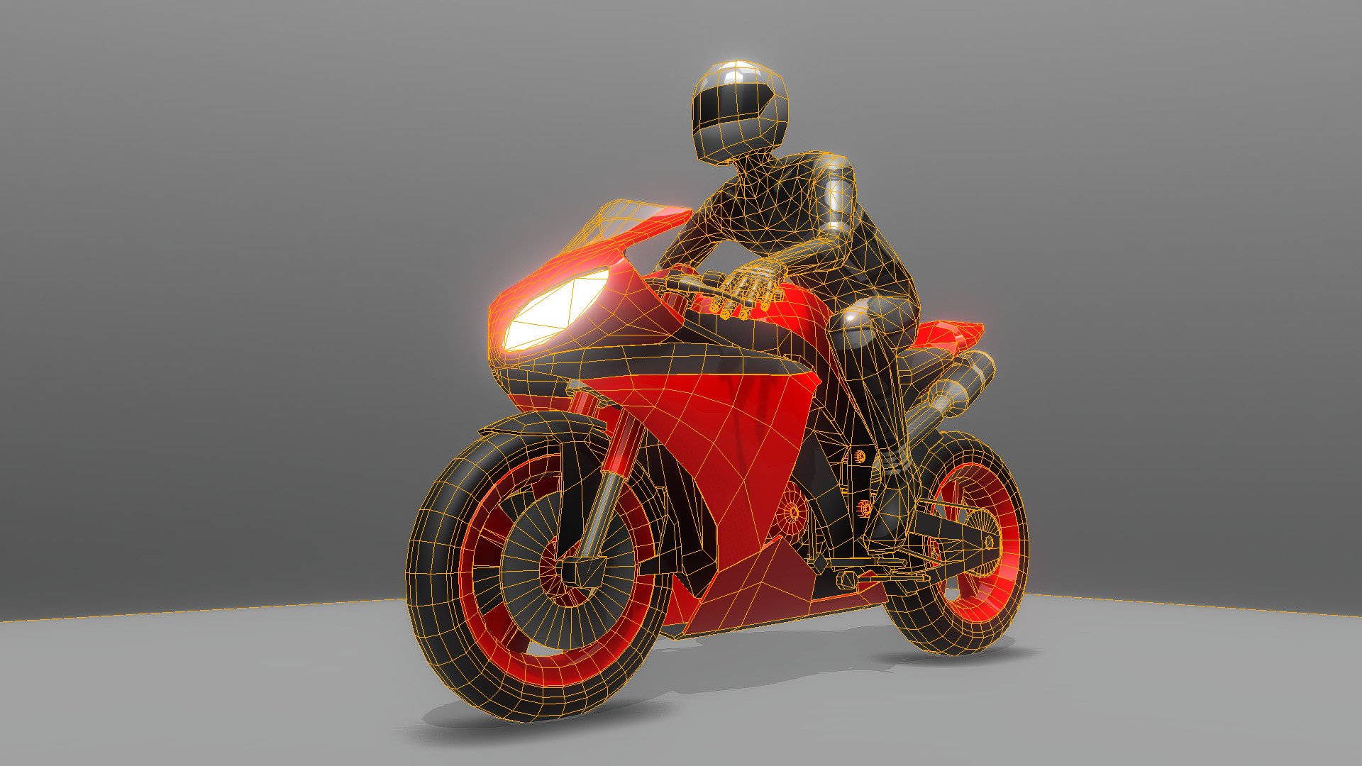 Motorcyclist on motorcycle animated - Buy Royalty Free 3D model by VIS