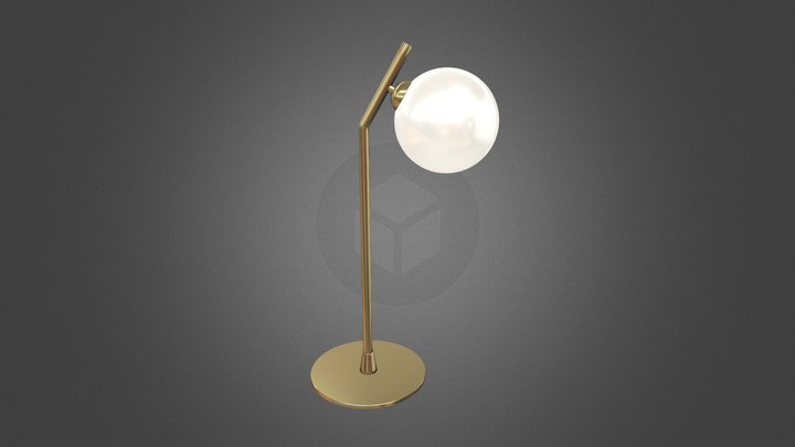 OPAL WHITE GLASS LONG BRANCH TABLE LAMP 3D Model