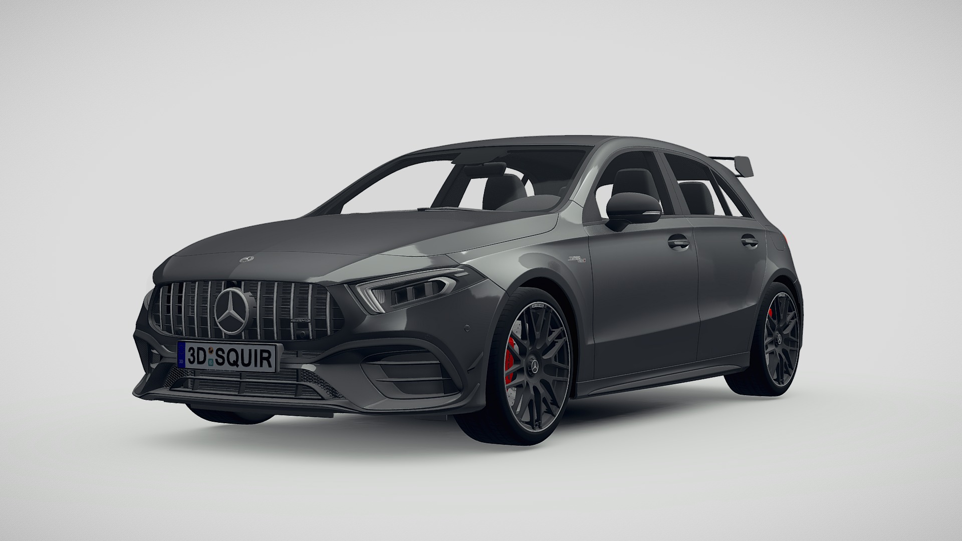 3D model Mercedes-Benz A45 S AMG 4Matic 2020 - This is a 3D model of the Mercedes-Benz A45 S AMG 4Matic 2020. The 3D model is about a silver sports car.