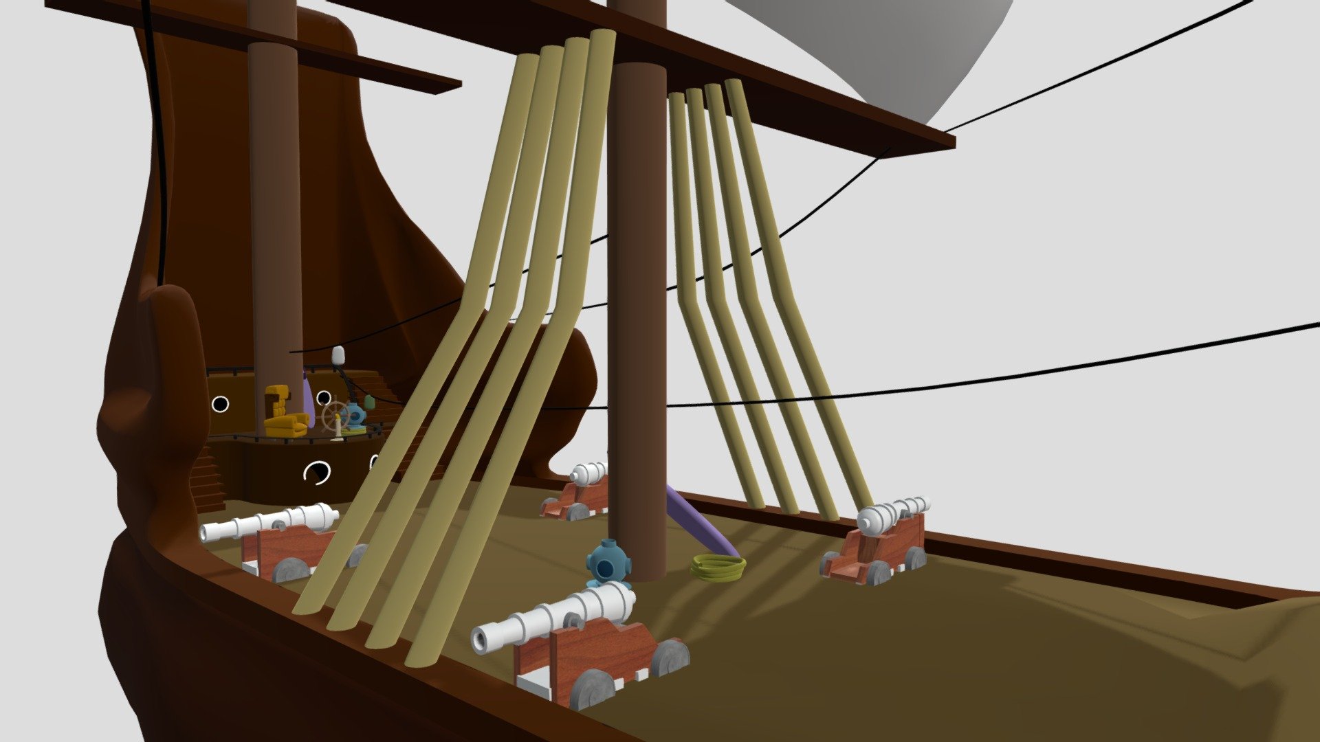 Larry, Pa Grape and Mr. Lunt's Pirate Ship - Download Free 3D model by ...