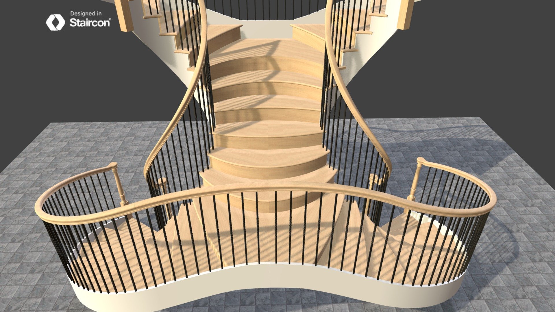 Split Stair Double Curved