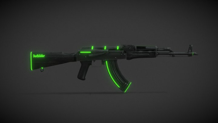 AK-47 | DeathAdder Skin | Counter Strike 2 3D Model