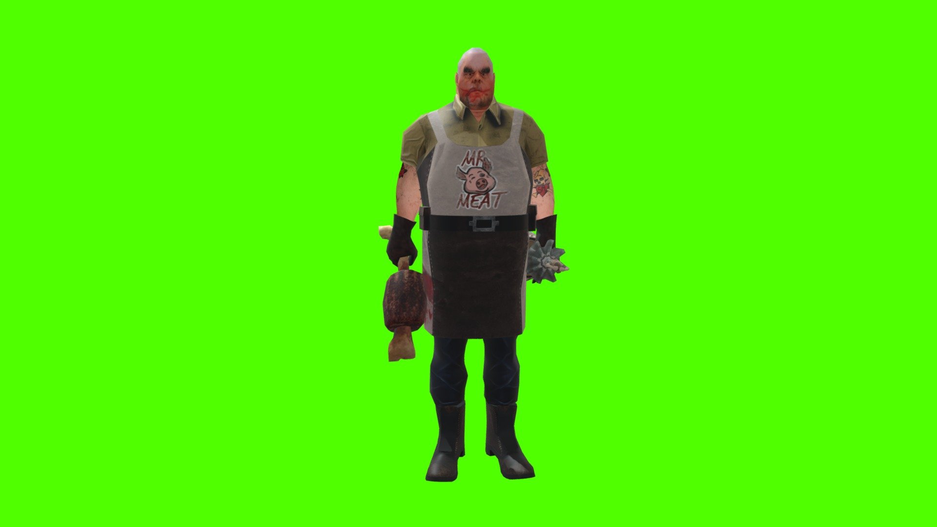 MR MEAT GREEN SCREEN - Download Free 3D model by Dark Phantom Thunderball  (@dpt) [a9062be]