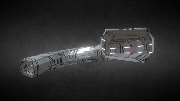 Modular Hallway Above 180° Type 02 – Free 3D Model STL