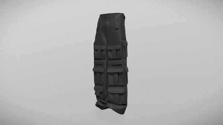 VETEMENTS Cargo Jeans / Wide-Leg Track Pants 3D Model