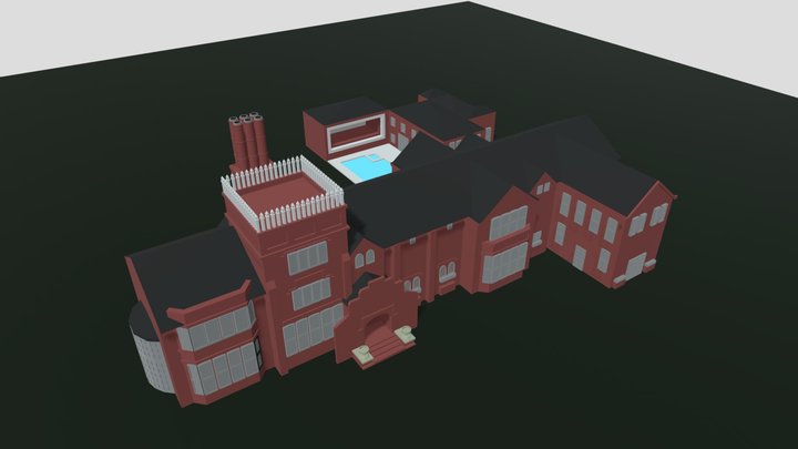 The Pink Palace, 363 Copa De Oro, Bel Aire, CA 3D Model
