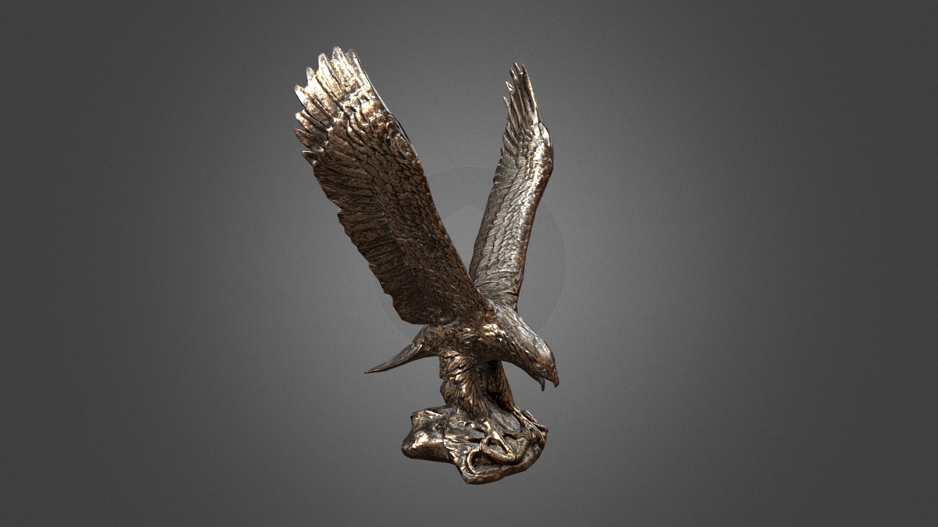 3D model Eagle statuette - This is a 3D model of the Eagle statuette. The 3D model is about a bird flying in the sky.