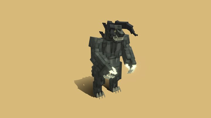 Deathclaw in Minecraft style 3D Model
