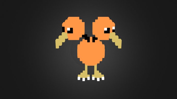 0084 Doduo - Voxel Art 3D Model