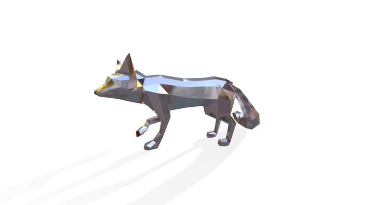 Полигональная фигура "Лиса" / polygonal fox 3D Model