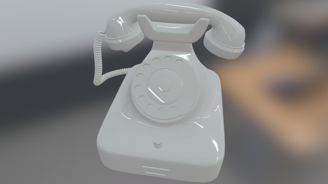 德國老式電話 Vincy's Phone-Height res 3D Model
