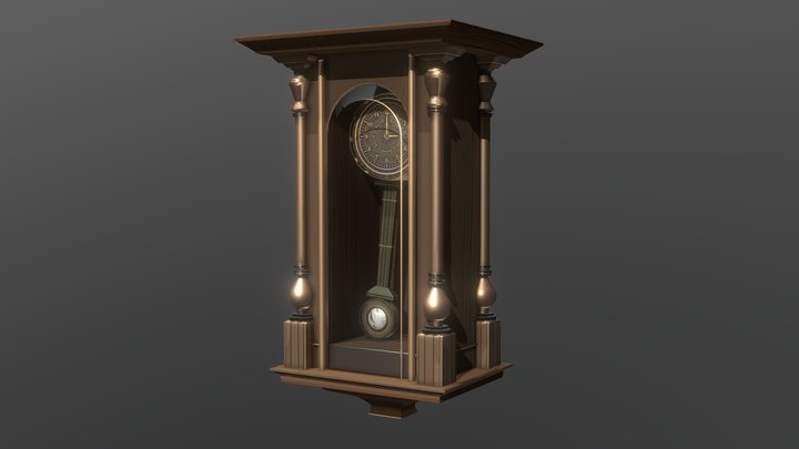 Vintage wall clock 3D Model