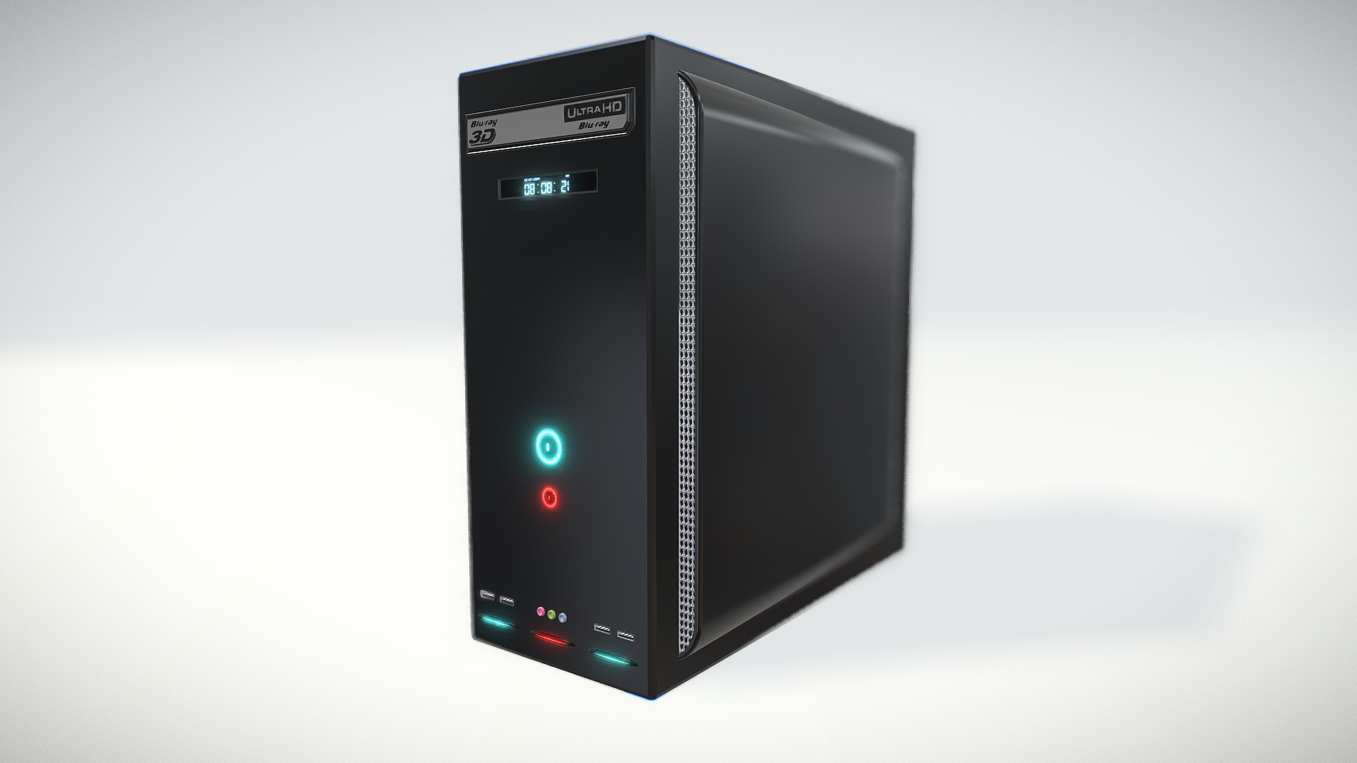 3D model Desktop PC - This is a 3D model of the Desktop PC. The 3D model is about a black rectangular device.